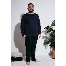 Buratti Pamuklu Regular Fit Büyük Beden Erkek Pijama Takımı 6572001B Lacivert