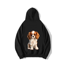 Brz Collection Unisex Oversize Cavalier King Charles Spaniel Hoodie Siyah