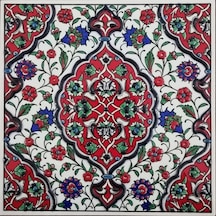 Armada Çini 20X20 Cm Ed 308 Kırmızı Iznik Rumi El Dekoru Çini
