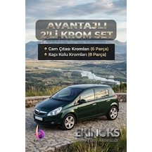 Opel Corsa D Avantaj 2 Li Krom Set 2007-2015 Arası -2ürün- Paslanmaz Çelik