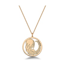 Çember Başak Burcu Gümüş Kolye - Rose Rose Gold