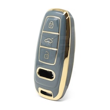 Gma Keys Lüx Audi A6 A7 A8 E-tron Q8 C8 A3 Nano Anahtar Kılıfı Gri Gold Altın Renk