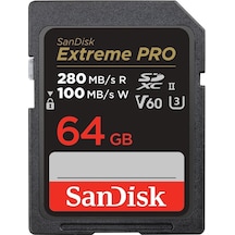SanDisk Extreme PRO 64GB SDSDXEP-064G-GN4IN 280MB/s UHS-II SDXC 6K-4K UHD Hafıza Kartı
