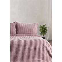Merinos Modern Line Çift Kişilik Battaniye Seti Pudra Pudra