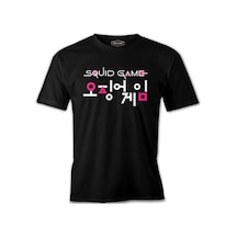 Squid Game-Logo Korean Siyah Erkek Tshirt