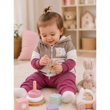 Babyhola Kız Erkek Fermuarlı Kapüşonlu Spor Tulum 12645 Kahve