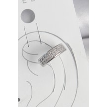 Pirinç Gümüş Renk Zirkon Taşlı Kıkırdak Model Kadın Küpe Altın 41249400