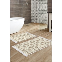 Alanur Home Kaymaz Taban Djt Klozet Takımı Trend Saçaklı Vintage Al5008 Bej