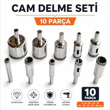 Fayans Porselen Cam Seramik Delme Ucu Seti 10 Parça Elmas Kaplı Boru Tipi Matkap Ucu