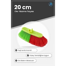 Mega Oto Fırçası 20 Cm Araç Yıkama Yüzey Temizlik Yeşil Kırmızı K