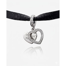 Gümüş Kalp Detaylı Charm