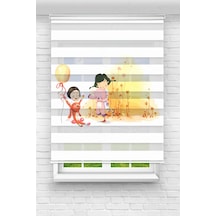 Perdeoutlet38 Baskılı Renkli Balonlu Çocuklar Dijital Baskılı Zebra Perde-cocuk Odası-stor Perde Model:pz-2552 Çok Renkli
