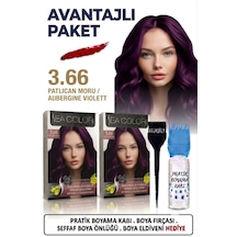 Sea Color Set Saç Boyası 3.66 Patlıcan Moru 2 Li 2 Kutu+pratik Boya Kabı