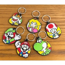 Super Mario Ekibi Sevimli Figür Karakter Anahtarlık Çok Renkli
