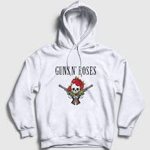 Presmono Unisex Bunch Guns N' Roses Kapüşonlu Sweatshirt Beyaz