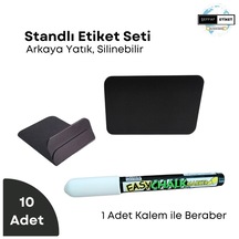 10 Adet Dekoratif Etiket Seti Vitrin Etiket Fiyat Etiketi Siyah