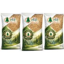 Omnipazar Elif Pellet %100 Doğal Çam Peleti Yakıtı 45 Kg 3 X 15 Kg Açık Kahverengi