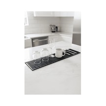 Zq Polimer 60x12 Cm Kauçuk Bar Mat, Bulaşık Kurutma Matı, Tencere Altlığı, Cam Kenarı Saksı Altlığı Siyah