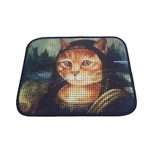 Elekli Desenli Kedi Tuvalet Önü Paspası 60 X 45 Cm Mona