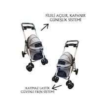 Tommy Evcil Hayvan Arabası 74,5x46,5x97,5cm Gri Max 15 Kg
