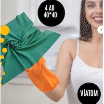Mikrofiber 4'lü 40 40 Su Emici İz Bırakmayan Antibakteriyel Cam T