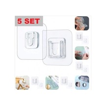 Geçmeli Klips Eşya Sabitleme Askısı 5 Set Şeffaf