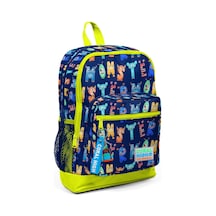 Coral High Kids Lacivert Neon Sarı Monster Desenli Dört Bölmeli Okul Sırt Çantası 23726