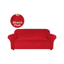 Jms Omıya Kırmızı Ev Dekorasyonu İçin Kanepe Örtüsü Streç Kumaş Slipcover Mobilya Koruyucu 4 Seater