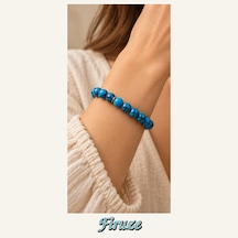 Firuze Taşı Bileklik 8 Mm, Unisex, Elastik Çok Renkli