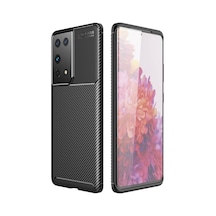 Samsung Uyumlu Galaxy S21 Ultra Kılıf Focus Karbon Kamera Korumalı Kılıf
