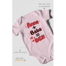 Morivokids Anne Ve Babaya Özel Kısa Kollu Bebek Body %100 Pamuk Bebe Pembe