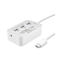 Type-c Hub Combo 3 Usb3.0 + Ms + Sd + M2 + Tf 20cm Beyaz Hdx7029
