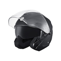 Motosiklet Yarım Açık Kask Güneş Vizörlü Motor Kask Mat Black Siyah