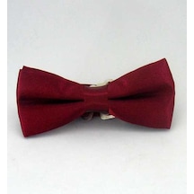 Bordo Çocuk Boy Düz Renk Saten Papyon - Cp-04