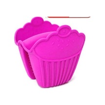 Cupcake Desenli Tutucu Fırın Eldiven Mutfak Slikon Mikrodalga Piş