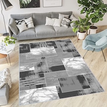 Rovigo Home Dijital Baskı Yıkanabilir Kaymaz Taban Salon Halısı Rvg0390 Gri