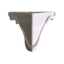 Lükens Şeritli 12cm Plastik Ayak Mobilya Masa Ve Dolap Ayağı Beyaz 12cm
