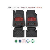 Audi A4 B7 2004-2008 Universal Kesilebilir 3d Havuzlu Vega Serisi Kırmızı Paspas