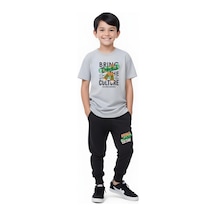Fyk Kids Erkek Çocuk Mevsimlik Bring Baskılı Alt-üst Takım Gri