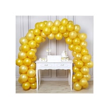 Metalik Gold Balon 100 Adet Beyaz