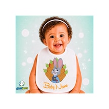 Zootropolis Judy Keten Bebek Mama Önlüğü Yumuşak - Emici - Yıkanabilir - Özel Tasarım P213 Çok Renkli