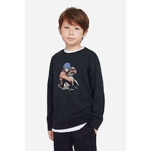 Tshirthane Anime One Punch Man Baskılı Unisex Çocuk Siyah Sweatshirt (534631099) Siyah