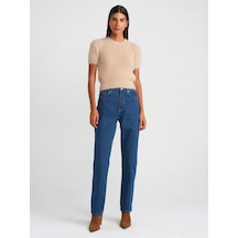 Dilvin 71731 Rins Yıkama Stright Denim Pantolon Mavi