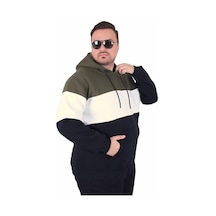 Starbattal Büyük Beden Kapüşonlu 3ip Sweat Mg 25725 Hakı Haki