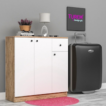Home Çok Amaçlı 3 Kapılı Dolap Mdf Beyaz