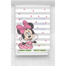 Perdecizade Enxboy Minnie Dijital Baskılı Zebra Perde-cocuk Odası-stor Perde Renkli