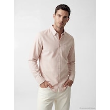 Lcwaıkıkı Classic Pembe Regular Fit Keten Görünümlü Erkek Gömlek