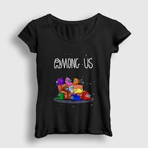 Presmono Kadın Couch Among Us T-shirt Siyah