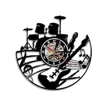 Primepickings Tahrikli Enstrüman Vinil Kayıt Duvar Saati A