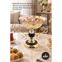 3 Adet Cam Kase Şekerlik Sunum Kasesi Servis İçin Çerezlik Glass Candy Dish Serving Bowl